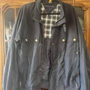 Vintage‎ Tommy Hilfiger Men's Full Zip military style jacket large y2k pockets